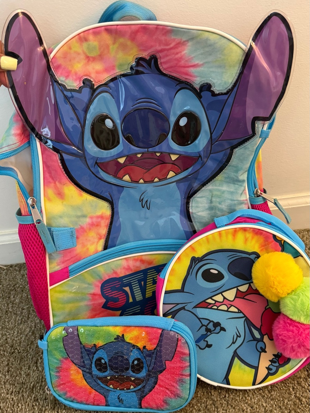 Stitch Tie-Dye Kids Backpack Set
